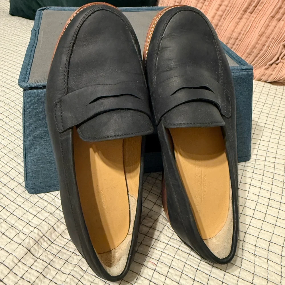 Handmade (Adelante) Black Leather Loafers size 7.5 - Picture 2 of 5
